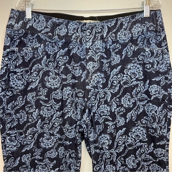 Soft Surroundings Floral Wide Leg Flare Pull on Pants Women's Size L Boho Bell - Picture 2 of 13